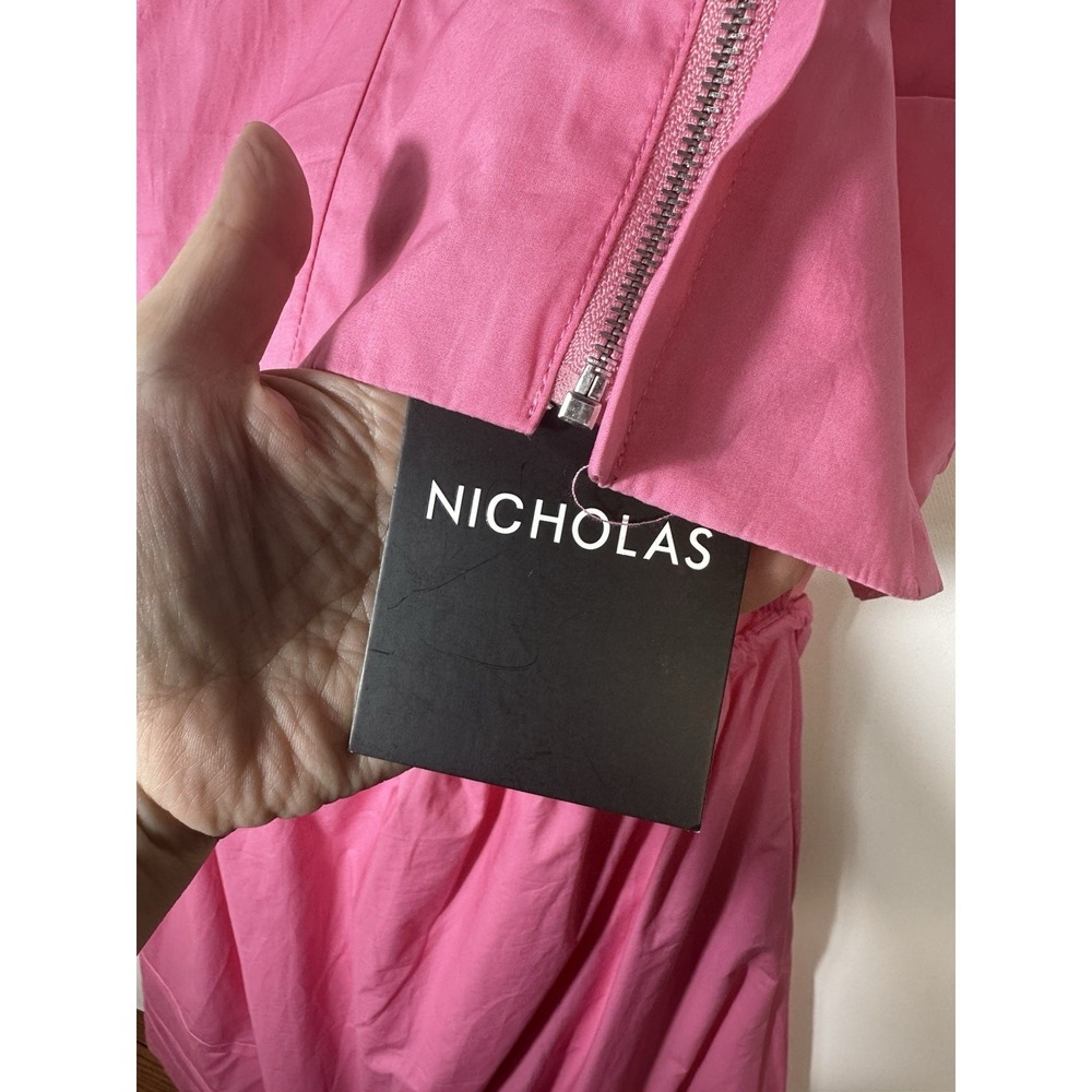 NWT MSRP $395 NICHOLAS Baylee Maxi Dress SZ 0 XS PINK RESORT 100% Cotton Summer - Picture 7 of 14